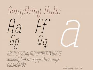 Sexything Italic Unknown Font Sample