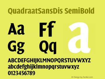 QuadraatSansDis SemiBold Version 001.000图片样张