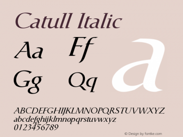 Catull Italic Version 001.000 Font Sample