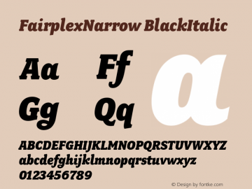 FairplexNarrow BlackItalic Version 001.000图片样张
