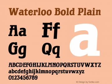 Waterloo Bold Plain Version 1.0图片样张