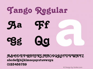 Tango Regular Version 003.001 Font Sample