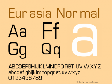 Eurasia Normal Version 1.000 Font Sample