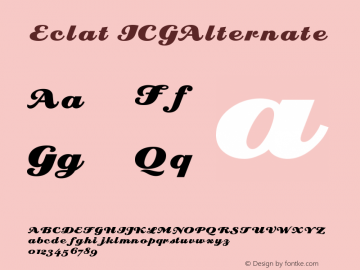 Eclat ICGAlternate Version 001.000 Font Sample