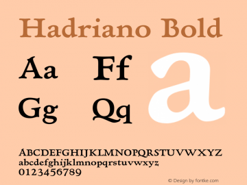 Hadriano Bold 001.000 Font Sample