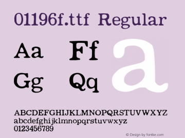 01196f.ttf Regular Unknown Font Sample