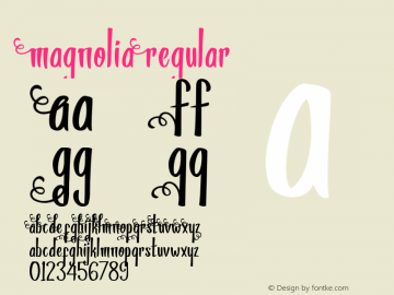 Magnolia Regular Version 1.000 Font Sample