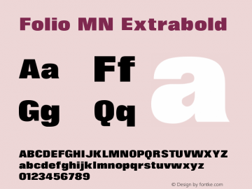 Folio MN Extrabold Version 001.003 Font Sample
