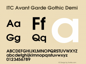 ITC Avant Garde Gothic Demi Version 001.007图片样张