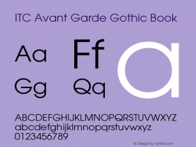 ITC Avant Garde Gothic Book Version 002.000图片样张