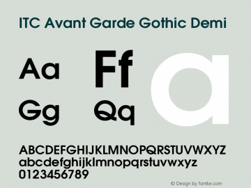 ITC Avant Garde Gothic Demi Version 003.001图片样张