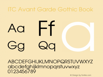 ITC Avant Garde Gothic Book Version 003.001图片样张