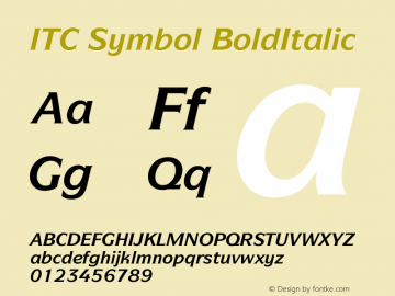 ITC Symbol BoldItalic Version 001.000图片样张