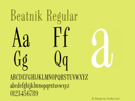 Beatnik Regular 001.000 Font Sample