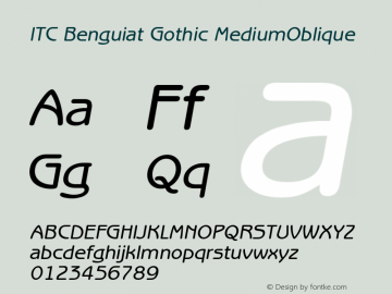 ITC Benguiat Gothic MediumOblique Version 001.000 Font Sample