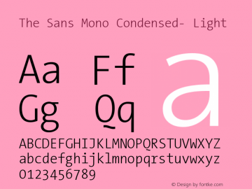 The Sans Mono Condensed- Light Version 001.000 Font Sample