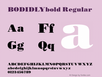 BODIDLYbold Regular Converted from D:\TRUETYPE\BODIDLYB.TF1 by ALLTYPE Font Sample