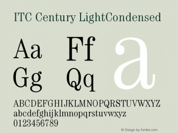 ITC Century LightCondensed Version 001.000图片样张