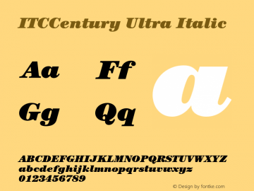 ITCCentury Ultra Italic OTF 1.0;PS 001.000;Core 1.0.22图片样张