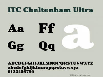 ITC Cheltenham Ultra Version 001.000 Font Sample