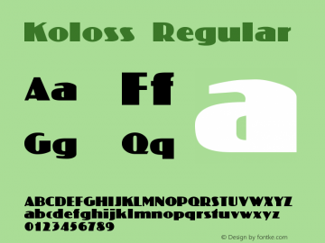 Koloss Regular Version 002.001 Font Sample