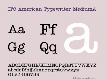ITC American Typewriter MediumA Version 001.003 Font Sample