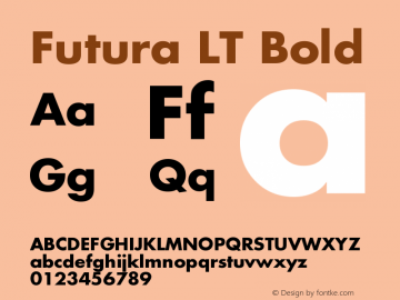 Futura LT Bold Version 006.000图片样张