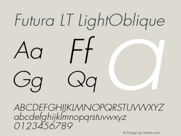 Futura LT LightOblique Version 006.000图片样张