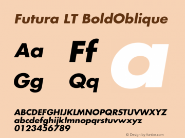 Futura LT BoldOblique Version 006.000图片样张