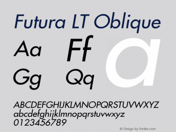 Futura LT Oblique Version 006.000图片样张