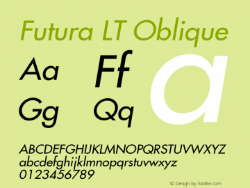 Futura LT Oblique Version 006.000图片样张