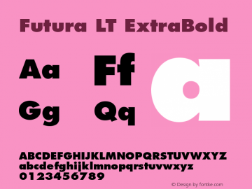 Futura LT ExtraBold Version 006.000图片样张