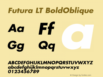 Futura LT BoldOblique Version 006.000图片样张