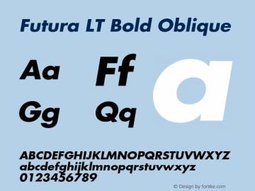 Futura LT Bold Oblique 006.000图片样张