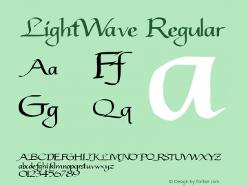 LightWave Regular Macromedia Fontographer 4.1 10/23/95 Font Sample