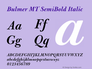 Bulmer MT SemiBold Italic 001.004图片样张