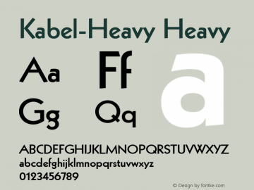 Kabel-Heavy Heavy Version 1.00 Font Sample