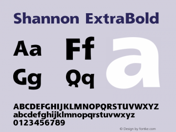 Shannon ExtraBold Version 001.000 Font Sample