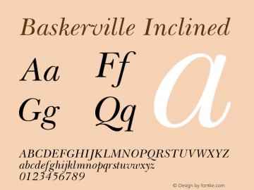 Baskerville Inclined Version 001.000图片样张