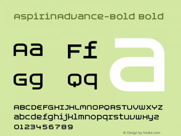 AspirinAdvance-Bold Bold Version 001.000 Font Sample