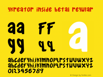 Gkreator Inside Beta1 Regular Macromedia Fontographer 4.1 7/28/2003 Font Sample