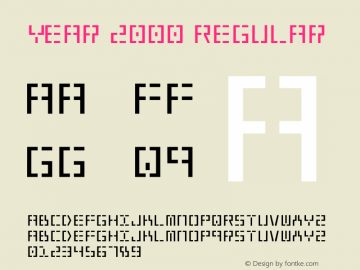 Year 2000 Regular 1 Font Sample