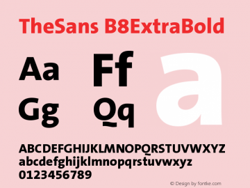 TheSans B8ExtraBold Version 001.000 Font Sample