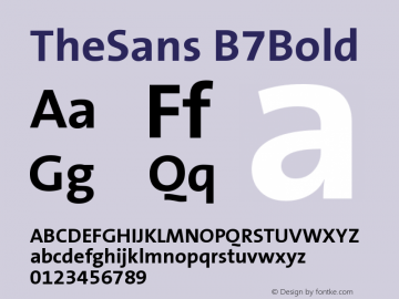TheSans B7Bold Version 001.000 Font Sample