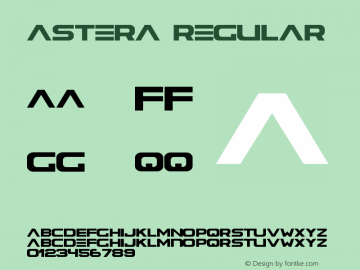 Astera Regular Version 1.00 November 26, 2012, initial release图片样张
