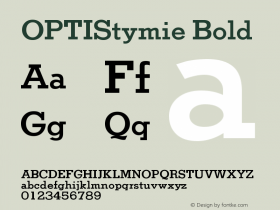 OPTIStymie Bold Version 001.000 Font Sample