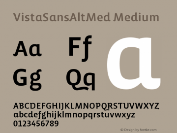 VistaSansAltMed Medium Version 001.000 Font Sample