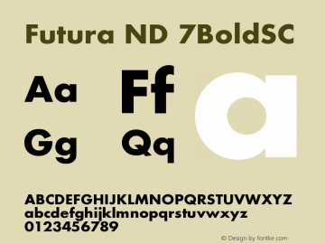 Futura ND 7BoldSC Version 001.002图片样张