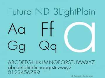 Futura ND 3LightPlain Version 001.001图片样张