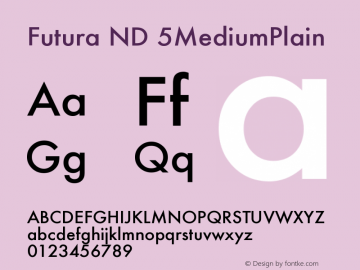 Futura ND 5MediumPlain Version 001.001图片样张